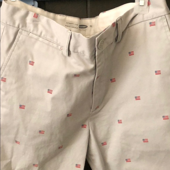 American flag khaki shorts Clearance